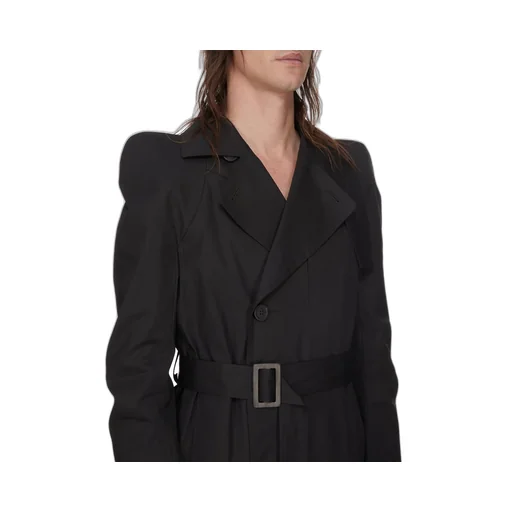 Rick Owens Temple Temple Trench In Black Heavy Poplin