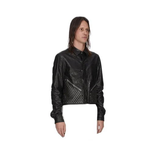 Rick Owens Temple Tour Alice Shirt In Black Tumbled Lamb