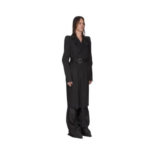 Rick Owens Temple Temple Trench In Black Heavy Poplin