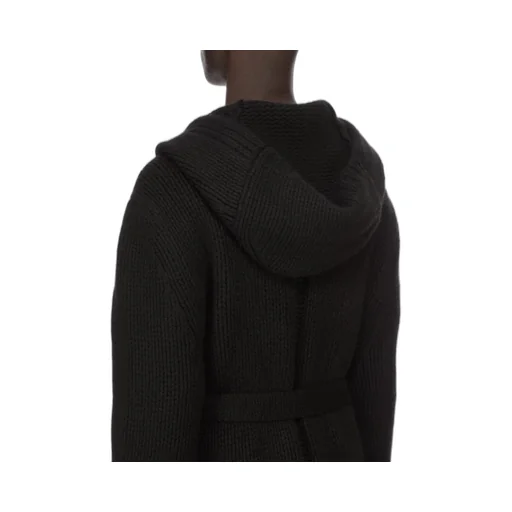 Rick Owens Temple Totalkoster Sl Hooded Knit In Black Lightweight Cashmere Knit