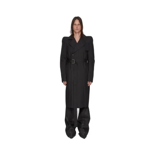 Rick Owens Temple Temple Trench In Black Heavy Poplin