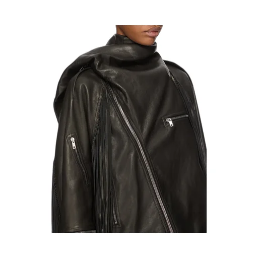 Rick Owens Concordians Runway Cropped Scarf Flight In Black Veg Nappa Lamb