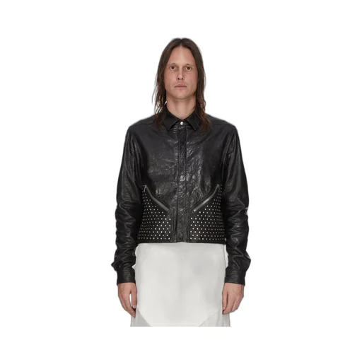 Rick Owens Temple Tour Alice Shirt In Black Tumbled Lamb