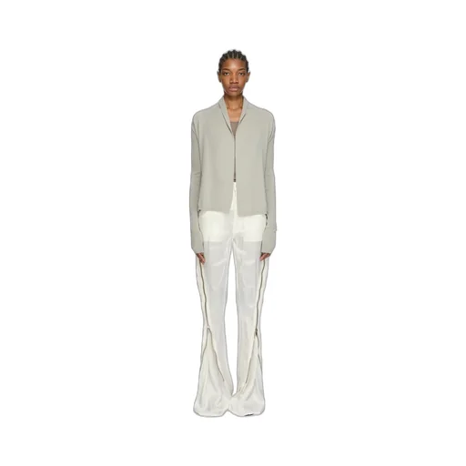 Rick Owens Temple Naska Cardigan In Pearl Lightweight Rasato Knit