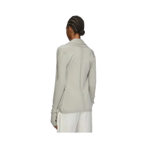 Rick Owens Temple Naska Cardigan In Pearl Lightweight Rasato Knit