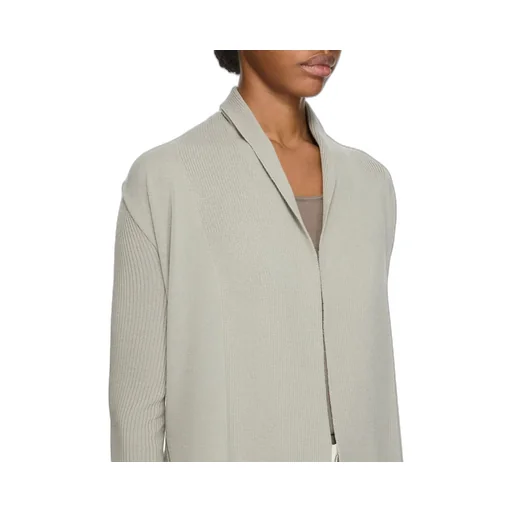 Rick Owens Temple Naska Cardigan In Pearl Lightweight Rasato Knit