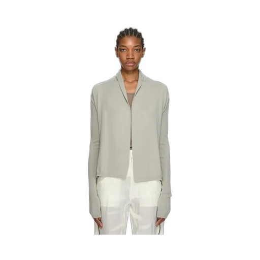 Rick Owens Temple Naska Cardigan In Pearl Lightweight Rasato Knit