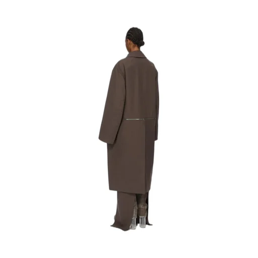 Rick Owens Concordians Runway Blixa Jumbo Mac In Ash Cotton Whipcord