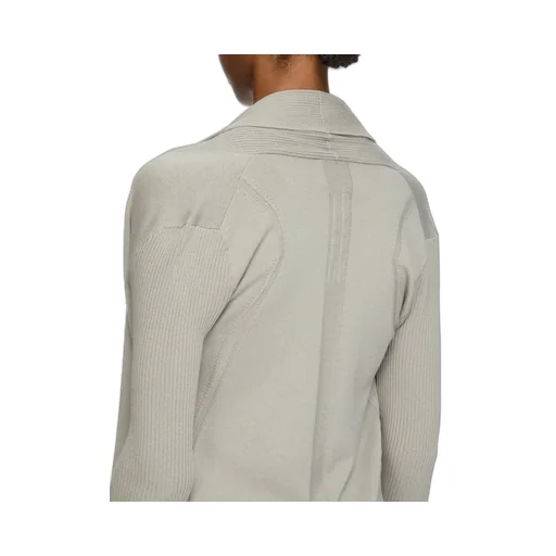 Rick Owens Temple Naska Cardigan In Pearl Lightweight Rasato Knit