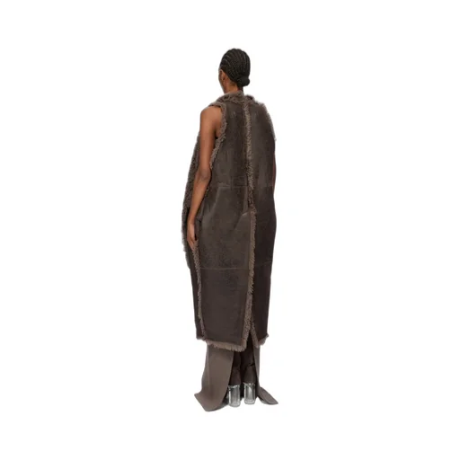 Rick Owens Concordians Runway Sl Cyclops Coat In Drkdust Curly Shearling