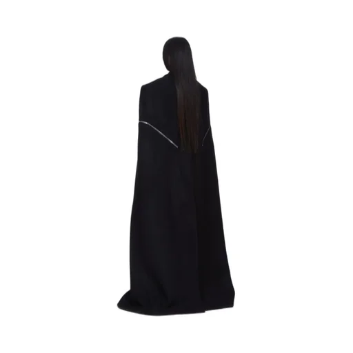 Rick Owens Concordians Runway Blixa Cape Long In Black Melton
