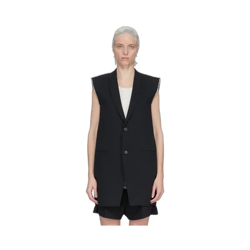 Rick Owens Temple Sl Concordian Jkt In Black Twisted Wool