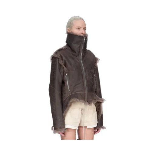 Rick Owens Concordians Exploder Jkt In Darkdust Toscana Shearling