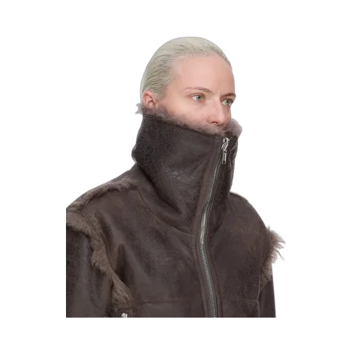 Rick Owens Concordians Exploder Jkt In Darkdust Toscana Shearling