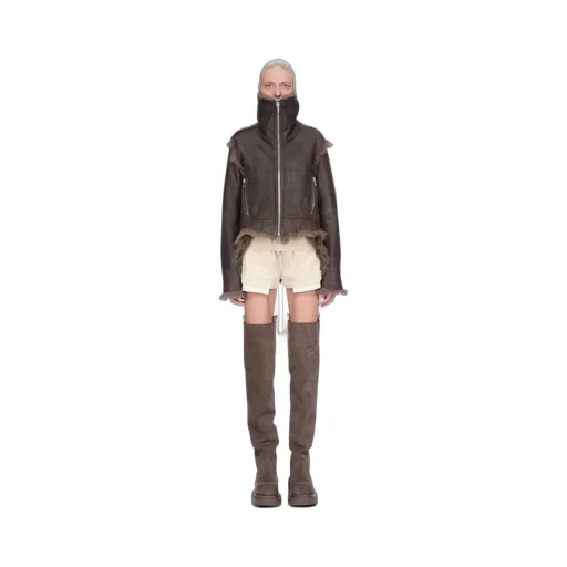 Rick Owens Concordians Exploder Jkt In Darkdust Toscana Shearling