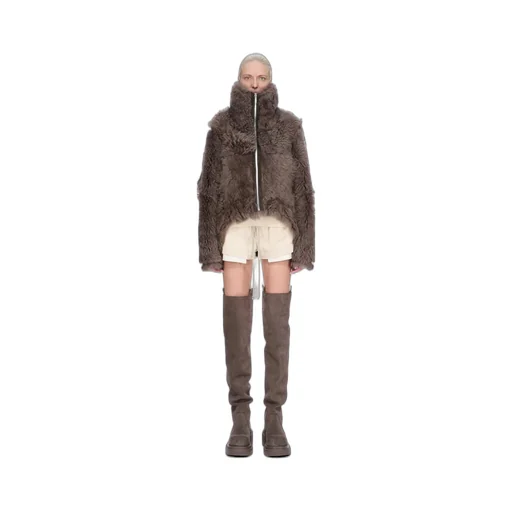 Rick Owens Concordians Exploder Jkt In Darkdust Toscana Shearling