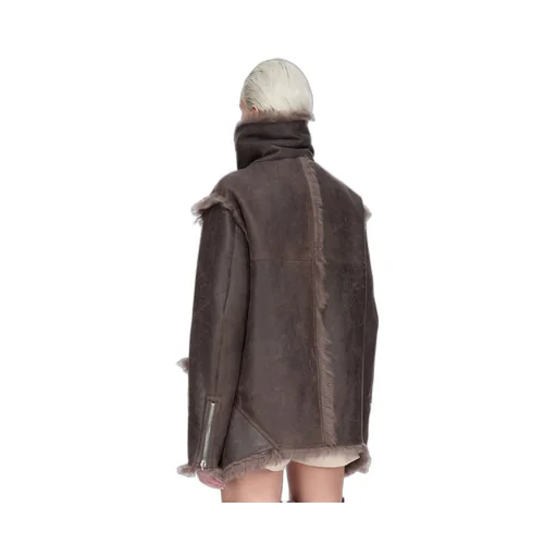 Rick Owens Concordians Exploder Jkt In Darkdust Toscana Shearling