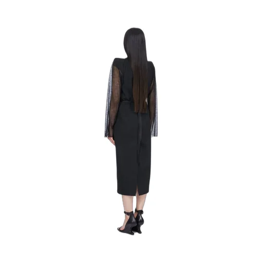 Rick Owens Temple Cyclops Coat In Black Twisted Wool And Wool Jersey
