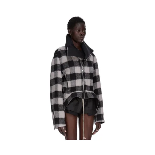 Rick Owens Concordians Exploder Jkt In Black Plaid Jumbo Plaid