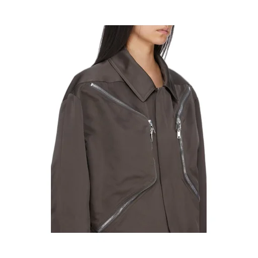 Rick Owens Temple Heizer Mac Jkt In Dark Dust Tech Duchesse