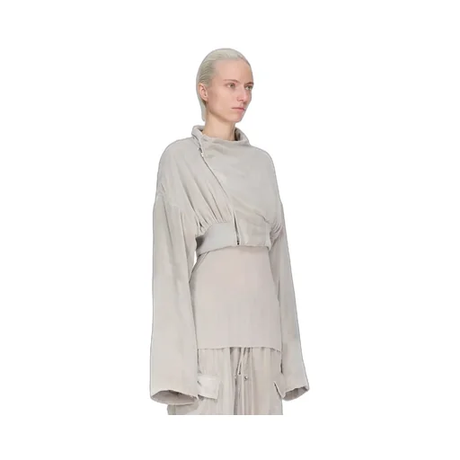 Rick Owens Concordians Hollywood Cropped Flight In Pearl Velvet