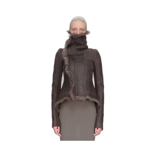 Rick Owens Concordians Naska Biker In Darkdust Toscana Shearling