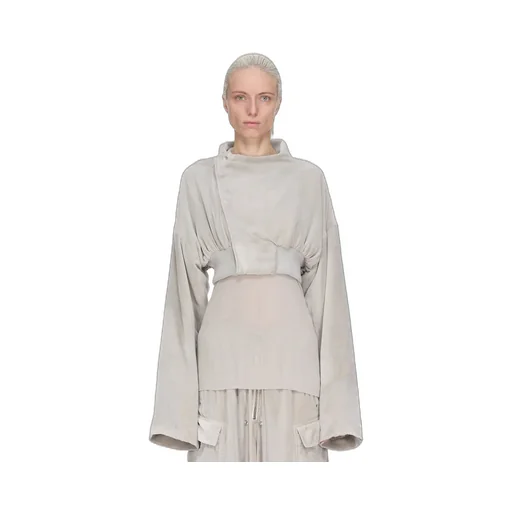 Rick Owens Concordians Hollywood Cropped Flight In Pearl Velvet