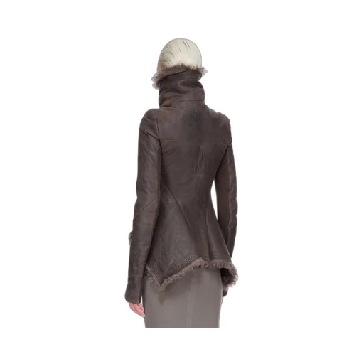 Rick Owens Concordians Naska Biker In Darkdust Toscana Shearling