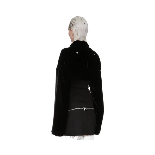 Rick Owens Concordians Hollywood Cropped Flight In Black Velvet
