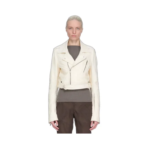 Rick Owens Concordians Cropped Luke Stooges In Milk Albino Lamb Leather