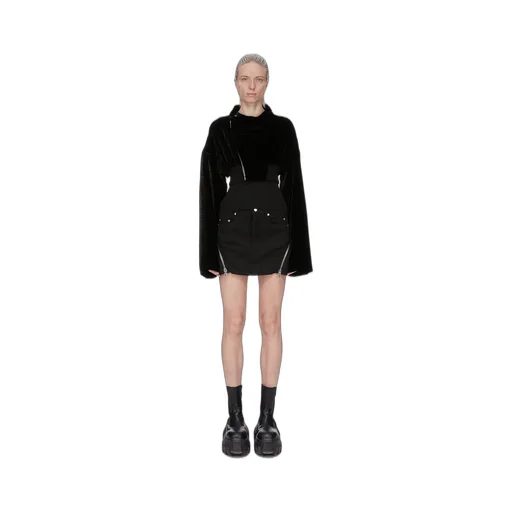Rick Owens Concordians Hollywood Cropped Flight In Black Velvet