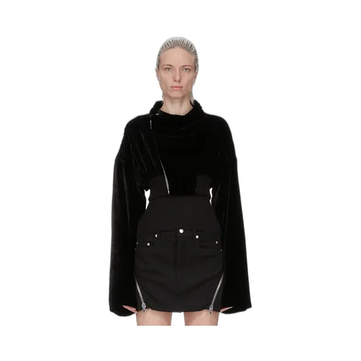 Rick Owens Concordians Hollywood Cropped Flight In Black Velvet