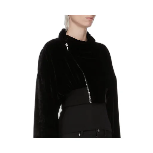 Rick Owens Concordians Hollywood Cropped Flight In Black Velvet