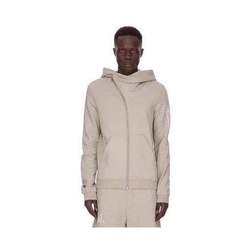 Champion X Rick Owens Mountain Hoodie In Pearl Compact Felpa Jersey