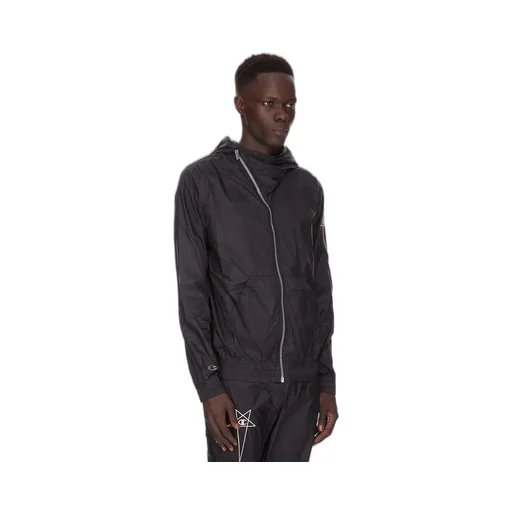 Champion X Rick Owens Mountain Hoodie In Black Light Nylon