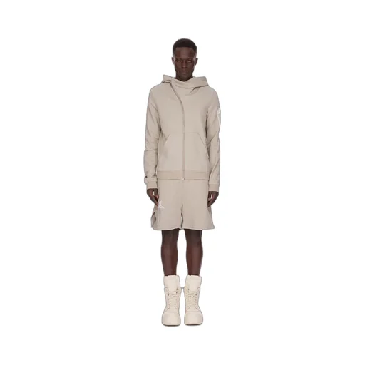 Champion X Rick Owens Mountain Hoodie In Pearl Compact Felpa Jersey