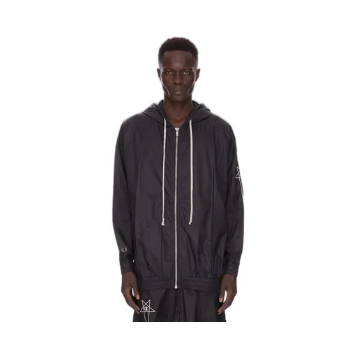 Champion X Rick Owens Jumbo Jason's Hoodie In Black Light Nylon