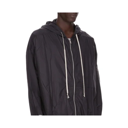 Champion X Rick Owens Jumbo Jason's Hoodie In Black Light Nylon
