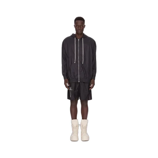 Champion X Rick Owens Jumbo Jason's Hoodie In Black Light Nylon