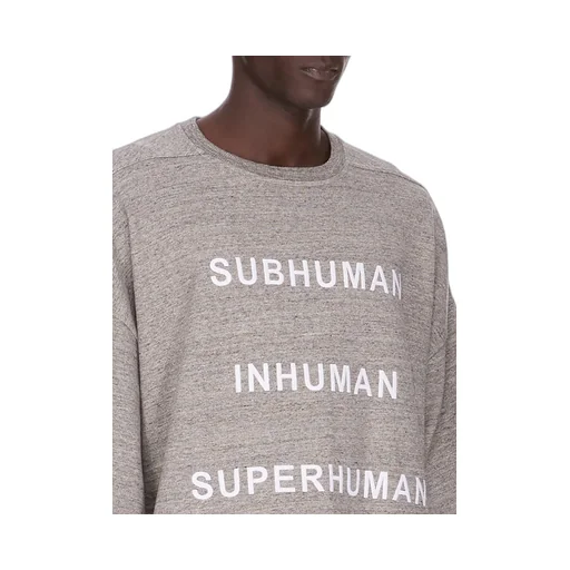 Champion X Rick Owens Tommy T In Grey Melange Melange Felpa Jersey