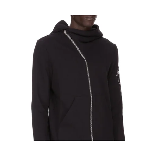 Champion X Rick Owens Mountain Hoodie In Black Compact Felpa Jersey