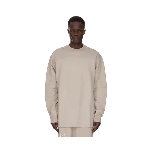 Champion X Rick Owens Girdered Sweat In Pearl Compact Felpa Jersey