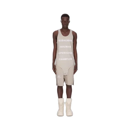 Champion X Rick Owens Basketball Tank In Pearl