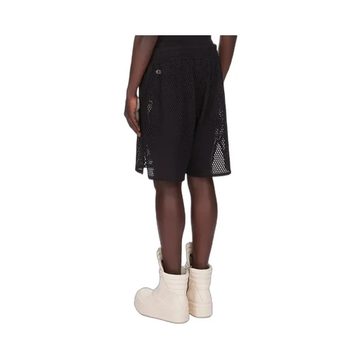 Champion X Rick Owens Shorts In Black Open Mesh Jersey