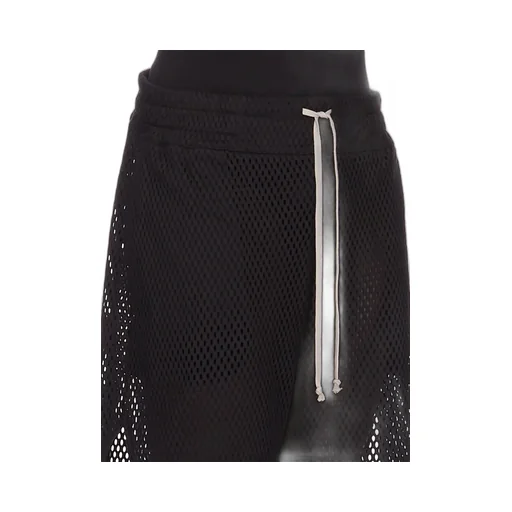 Champion X Rick Owens Shorts In Black Open Mesh Jersey