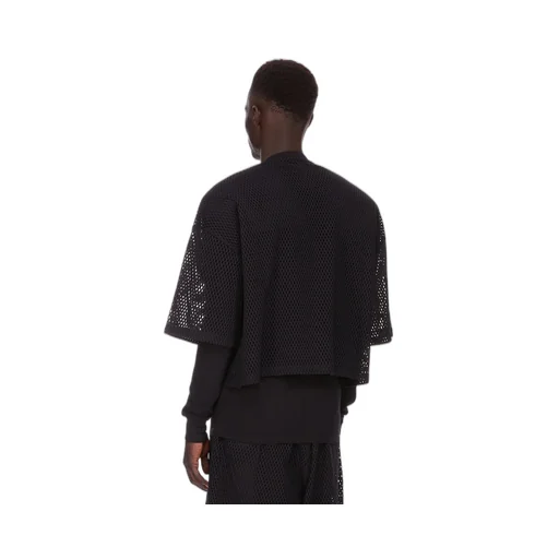 Champion X Rick Owens Tommy T Cropped In Black Open Mesh Jersey