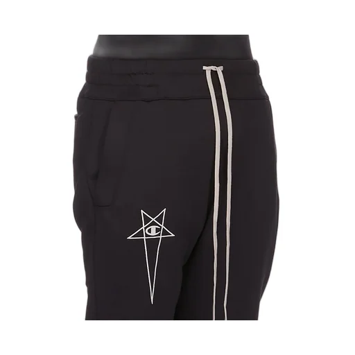 Champion X Rick Owens Joggers In Black Technical Sweat Jersey