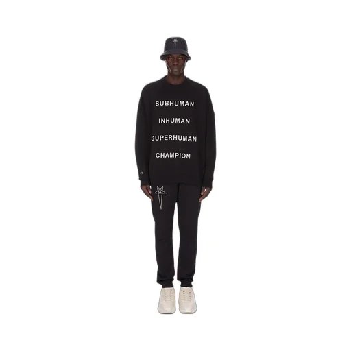 Champion X Rick Owens Joggers In Black Technical Sweat Jersey