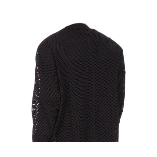 Champion X Rick Owens Jumbo Sweat In Black Open Mesh Jersey