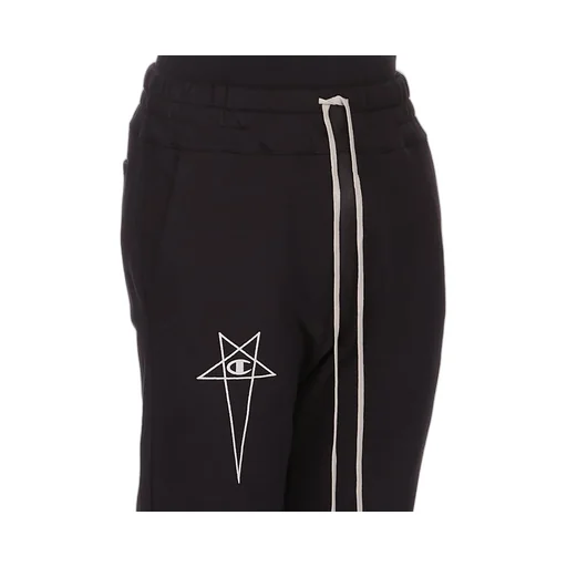 Champion X Rick Owens Joggers In Black Compact Felpa Jersey
